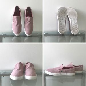 Lacoste Slip On Canvas Red & White Mens Shoes